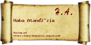 Haba Atanázia névjegykártya